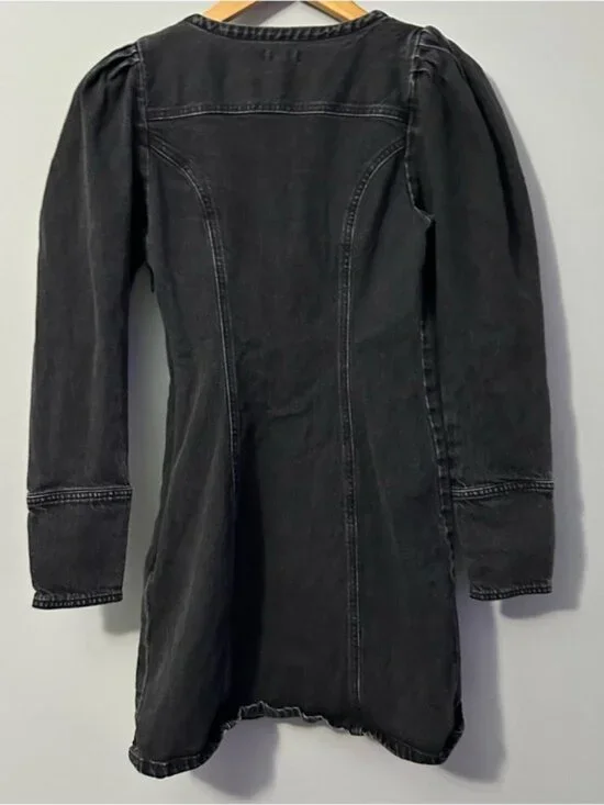 Pilcro Black V-Neck Button-Front Mini Dress Size XS - Picture 4 of 12